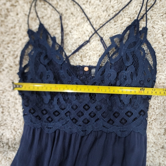 Free People One Adella Slip Navy Blue Dress Size Medium - Picture 7 of 9